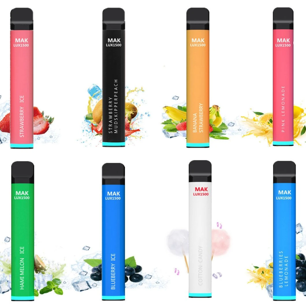 Mak Lux 600 800 1500 Puffs 5000puffs Nicotine Free 0% 2% 5% E Cigarette Mak Disposable Vape