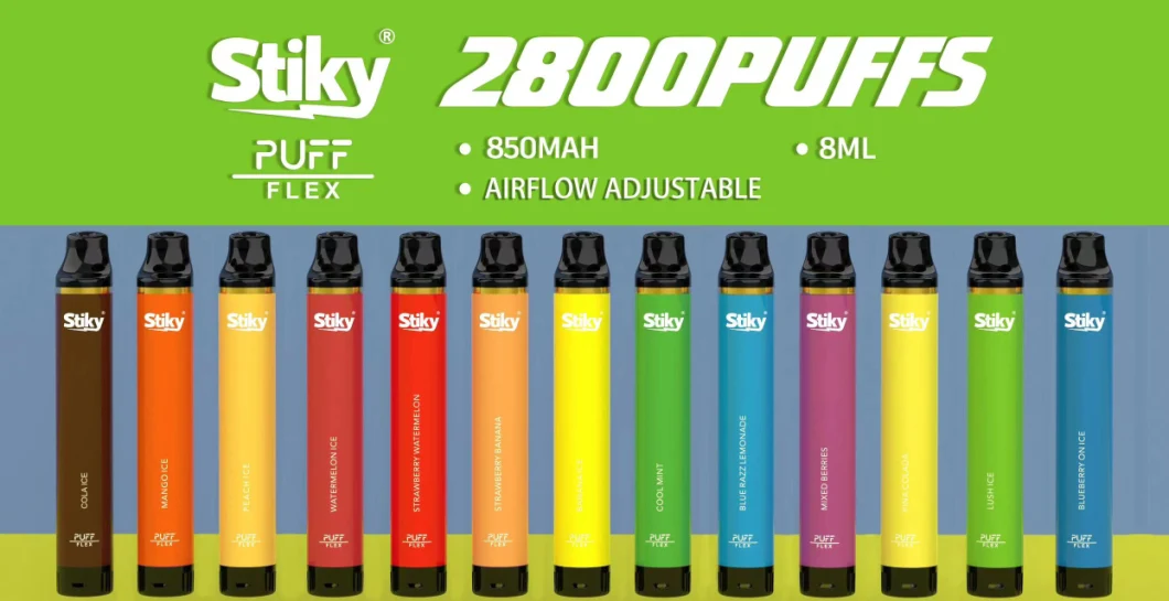 New Puff Flex 2800 Puffs Disposable Bars Vape Pen 1500mAh Battery 10ml Pods Cartridge Pre-Filled E Cigarettes Vaporizer Portable Vapor Kits