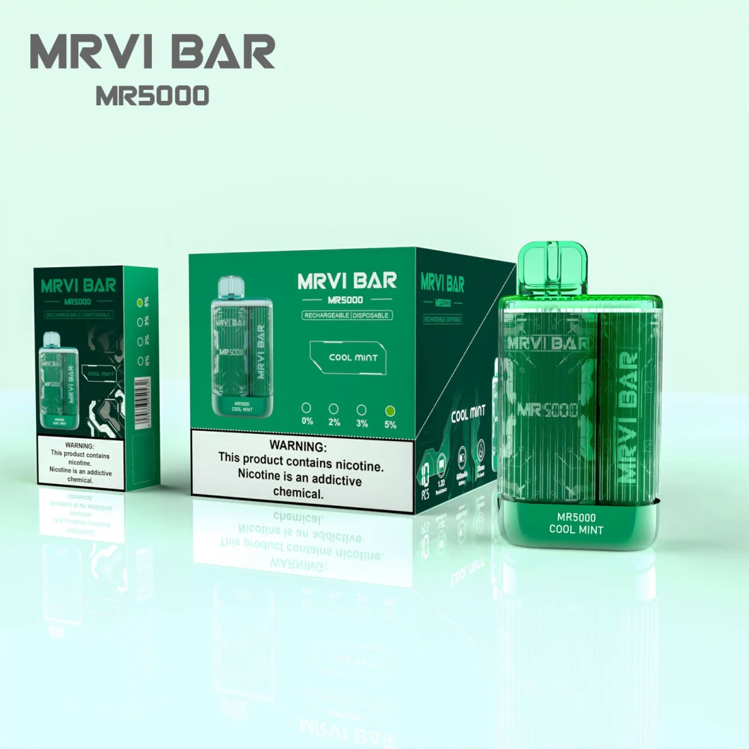 China Facotry Wholesale OEM Big Vaping Box Mrvi Bar 5000 Puffs Vaporizer Vape Pen Rechargeable Disposable Pod Prefilled E Liquid