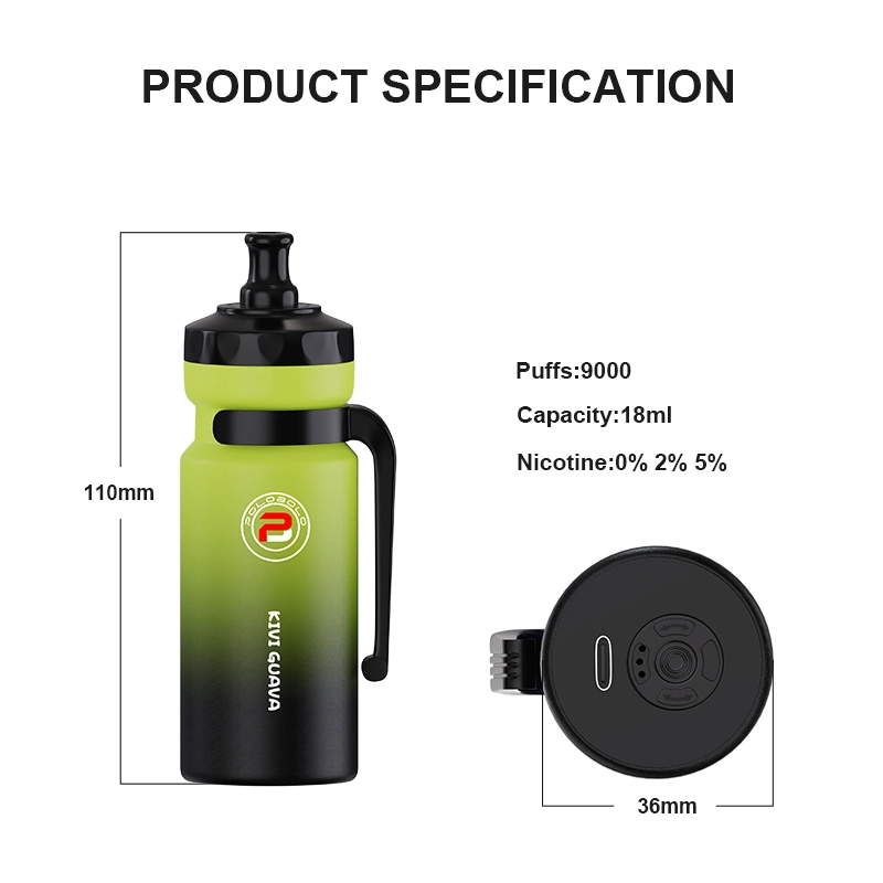 Disposable Vapes E-Cigarette Polobolo Water Bottle 18ml Prefilled Cart 650mAh Rechargeable Battery Vapers Desechables Prefilled Carts Puff 9000 Bar Vape Pen Pod