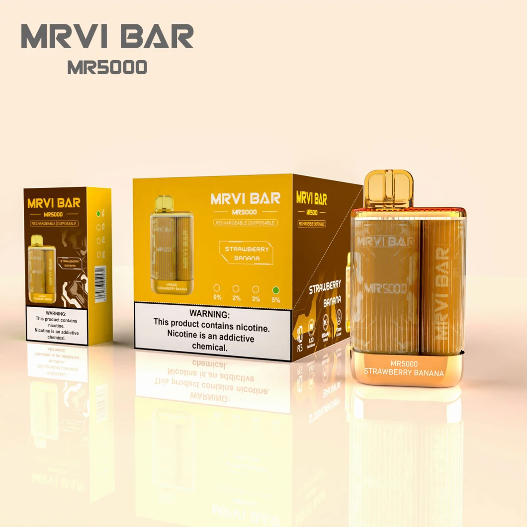 China Facotry Wholesale OEM Big Vaping Box Mrvi Bar 5000 Puffs Vaporizer Vape Pen Rechargeable Disposable Pod Prefilled E Liquid