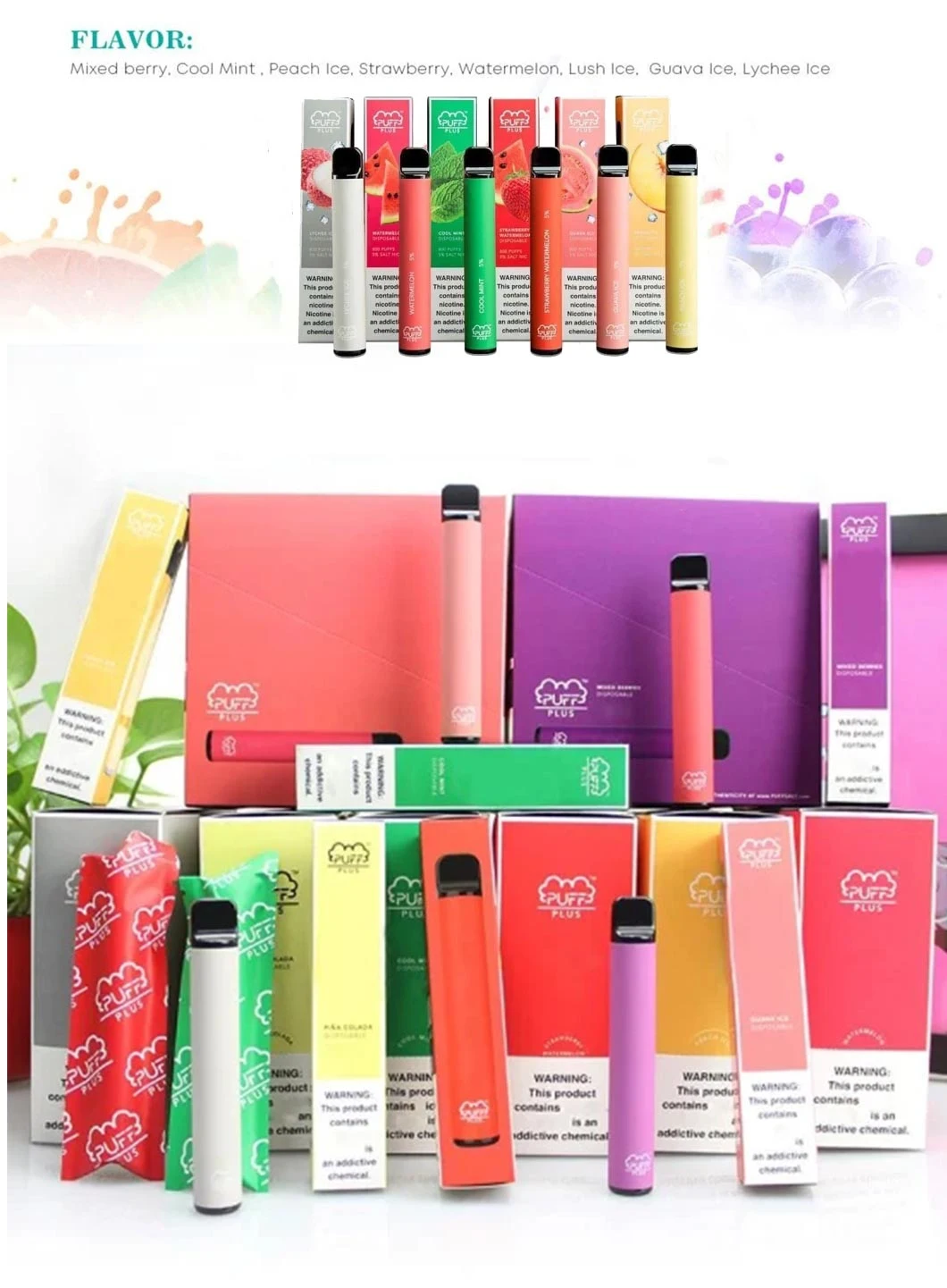 OEM/ODM Vaporizor Fruit Flavor Tastes 800puffs 3.2ml Disposable Vape