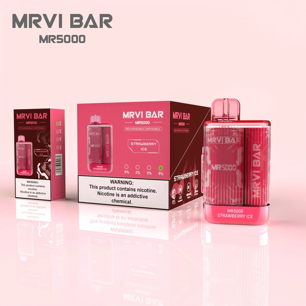 China Facotry Wholesale OEM Big Vaping Box Mrvi Bar 5000 Puffs Vaporizer Vape Pen Rechargeable Disposable Pod Prefilled E Liquid